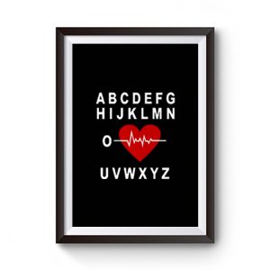A B C D E F G H Love Heart Heartbeat Premium Matte Poster