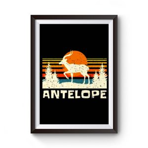 African Antelope Retro Wildlife Lover Premium Matte Poster