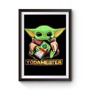 Baby Yodarmeister Mandalorian Jagermeister Funny Parody Premium Matte Poster