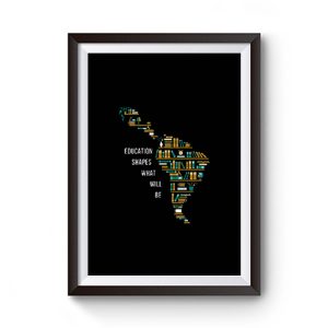 Book Map Education Shape What Will Be Premium Matte Poster