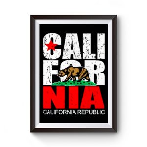 California Republic State Bear Flag Vintage Premium Matte Poster