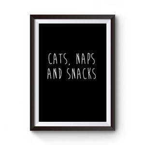 Cats Naps And Snacks Premium Matte Poster