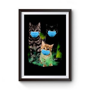Cats With Face Mask 2020 Premium Matte Poster