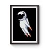 Cute Astronaut Flies Using Jet Premium Matte Poster