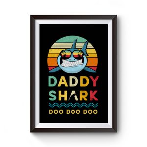 Daddy Shark Vintage Style Premium Matte Poster