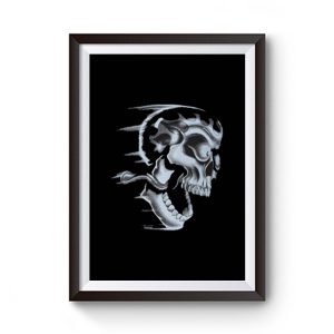 Flaming Skull Premium Matte Poster