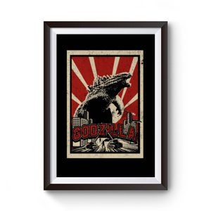Godzilla Retro Vintage Premium Matte Poster