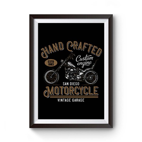 Hand Crafted Motorcycle Vintage Premium Matte Poster