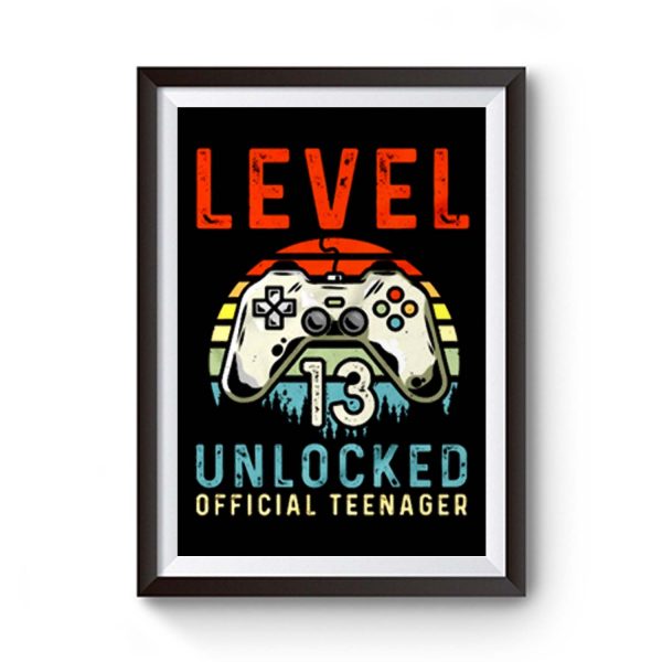 Level 13 Unlocked 13th Birthday Premium Matte Poster