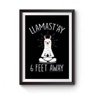 Llamastay Yoga Llama Social Distancing Premium Matte Poster