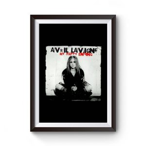 My Happy Ending Avril Lavigne Black And White Poster Premium Matte Poster
