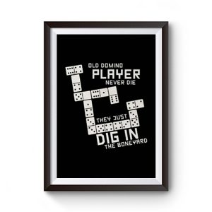 Old Domino Player Dominoes Tiles Puzzler Game Premium Matte Poster