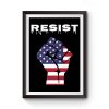 Resist American Flag Fist Premium Matte Poster