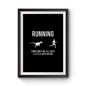 Running From T Rex Premium Matte Poster