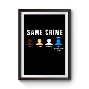 Same Crime More Time Stop Police Brutality Social Inequality Premium Matte Poster