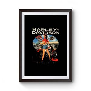 Sexy Girl Harley Davidson Premium Matte Poster