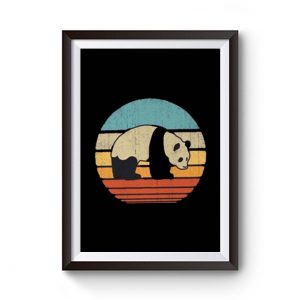 Sunset Bear Vintage Panda Premium Matte Poster