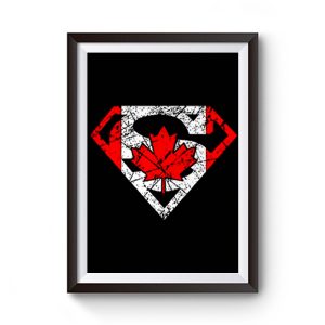 Superhero Dad Canadian Flag Premium Matte Poster