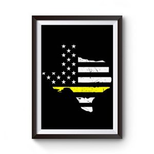 Texas 911 Dispatcher American Flag Premium Matte Poster