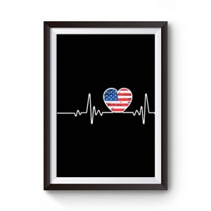 Usa Flag Heart 4th Of July Premium Matte Poster