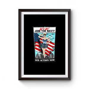 Usa Navy Pinup Sexy Lets Go Join Premium Matte Poster