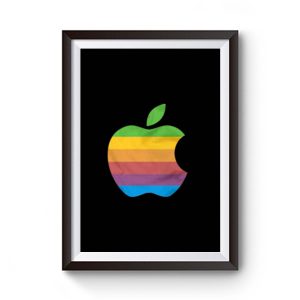 Apple Computer 80s Rainbow Logo Premium Matte Poster