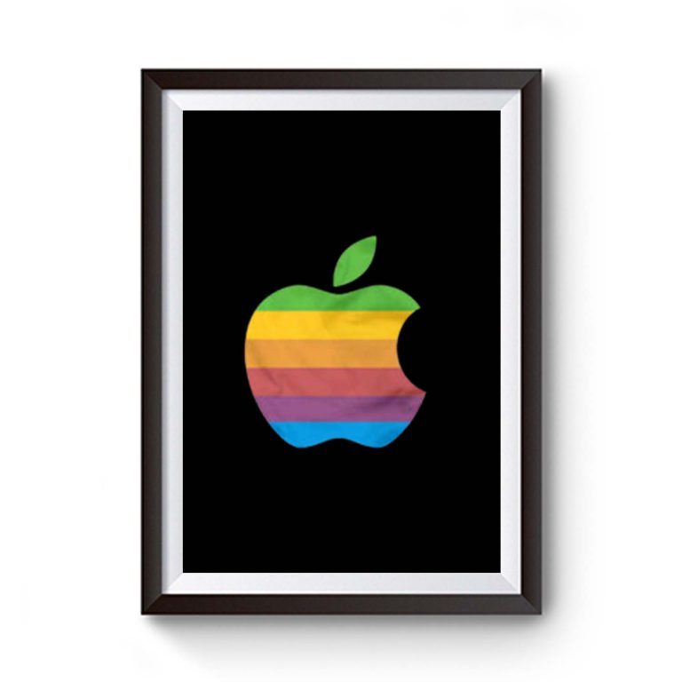 Apple Computer 80s Rainbow Logo Premium Matte Poster - posterpict.com