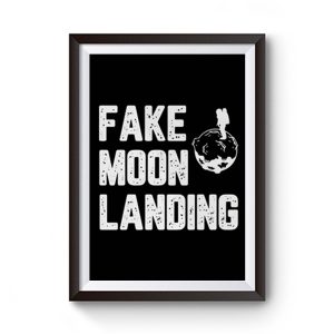 Fake News Landing Mission Conspiracy Theory Premium Matte Poster