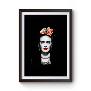 Frida Kahlo With Flowers Poster Artwork Long Sleeve Premium Matte Poster
