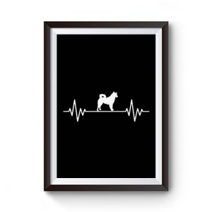 Heart Beat Rate Pulse Alaskan Malamute Dog Walking Premium Matte Poster