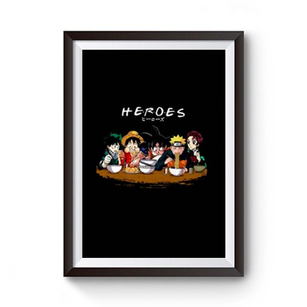 Heroes Anime Manga Goku Luffy Naruto Deku Tanjirou Premium Matte Poster