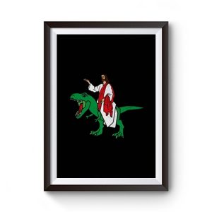 Jesus on Dinosaur Premium Matte Poster