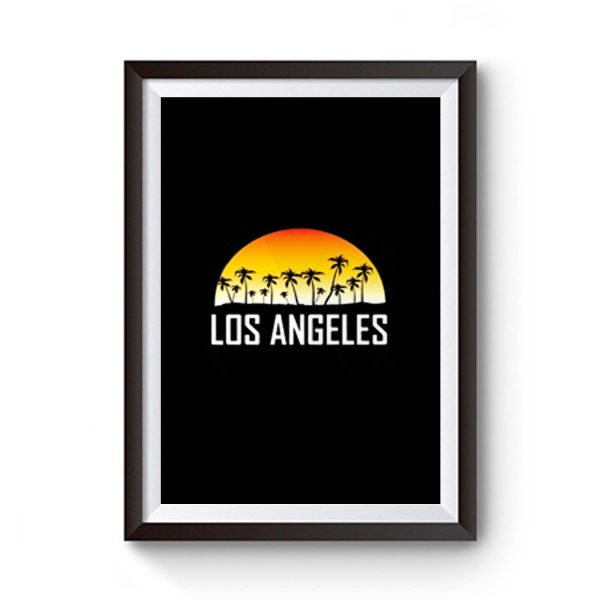 Los Angeles California Sunset And Palm Trees Beach Vacation Premium Matte Poster