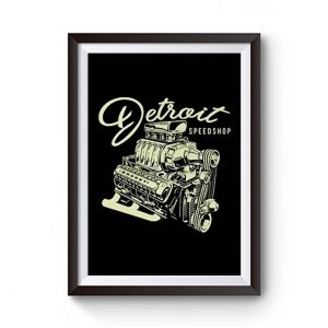Mens Detroit Speed Shop Rocket Premium Matte Poster