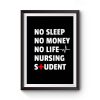 Nursing Student No Sleep No Money No Life Nursing Student Premium Matte Poster