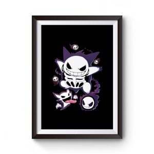 Pokemon Gengar Ghost Skeleton Halloween Premium Matte Poster