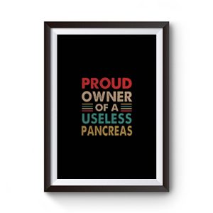 Proud Owner Of A Useless Pancreas Vintage Diabetes Awareness Premium Matte Poster
