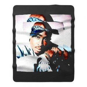 2pac Blues Tupac Portrait Fleece Blanket