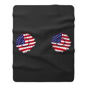 4th of July Sunflower Boobs USA flag Fleece Blanket