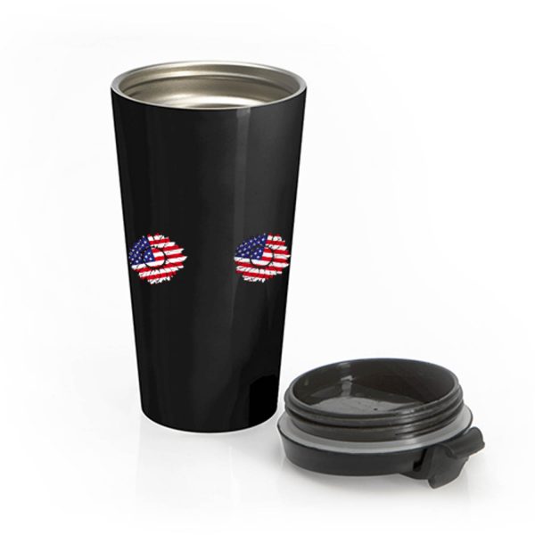 4th of July Sunflower Boobs USA flag Stainless Steel Travel Mug