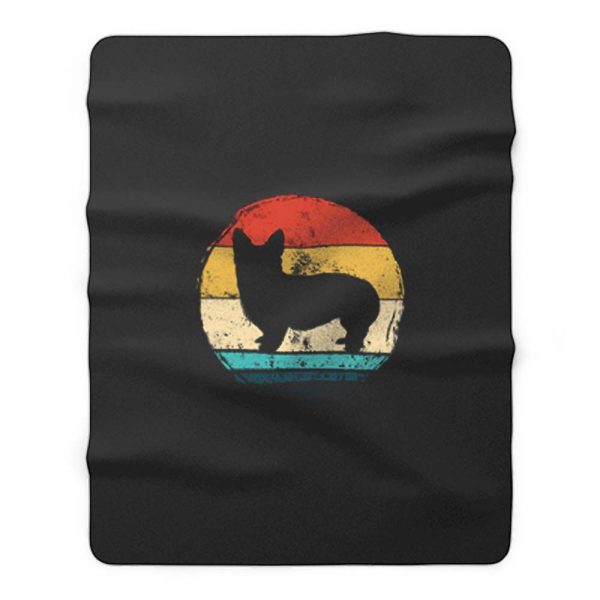 80s Retro Corgi Fleece Blanket