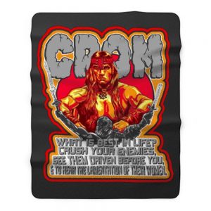 80s Schwarzenegger Classic Conan the Barbarian Whats Best In Life Fleece Blanket