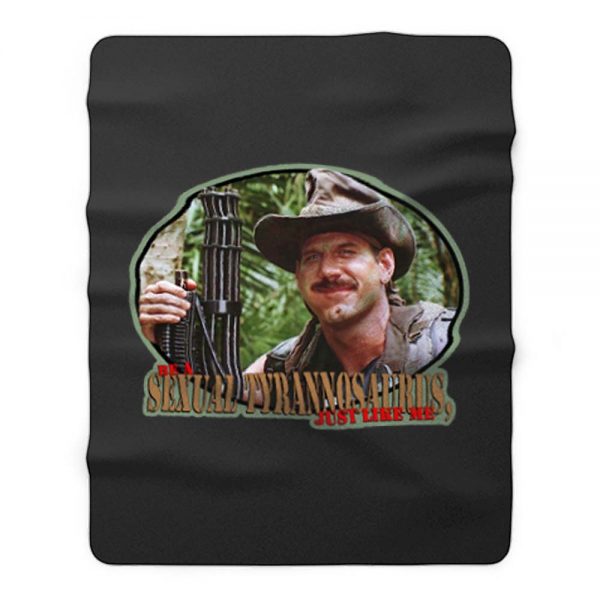 80s Schwarzenegger Classic Predator Blain Sexual Tyrannosaurus Fleece Blanket