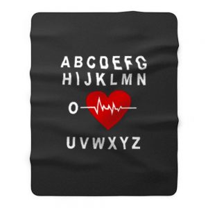 A B C D E F G H Love Heart Heartbeat Fleece Blanket