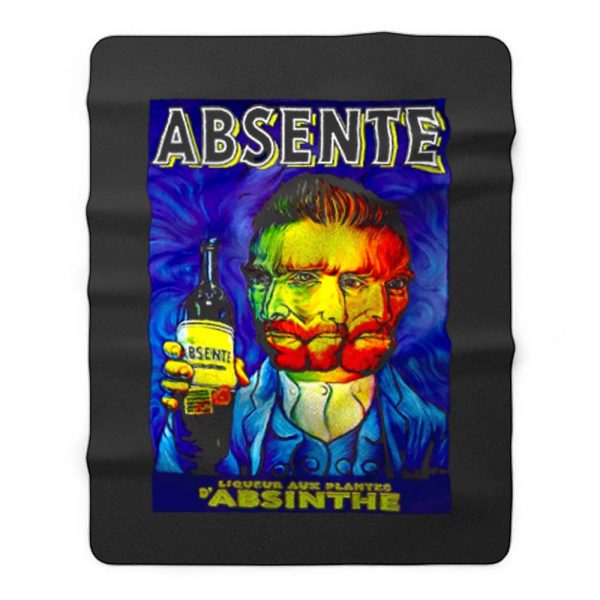 Absente Vintage Absinthe Liquor Advertisement with Van Gogh Fleece Blanket