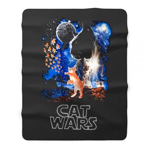 Adult Humor Cat Wars Parody Star Wars Fleece Blanket