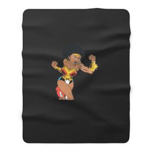 Afro Girl Wonder Woman Fleece Blanket