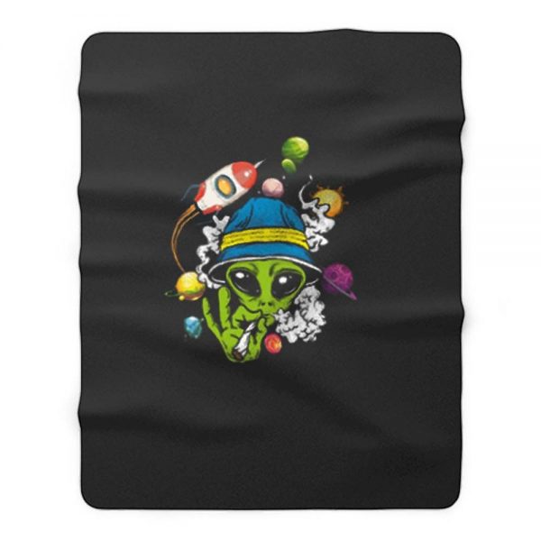 Alien Smooking Fleece Blanket