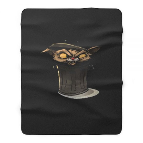 Angry Cat In Trash Fleece Blanket