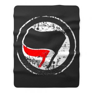 Antifa Red and Black Flag Antifascist Action Fleece Blanket